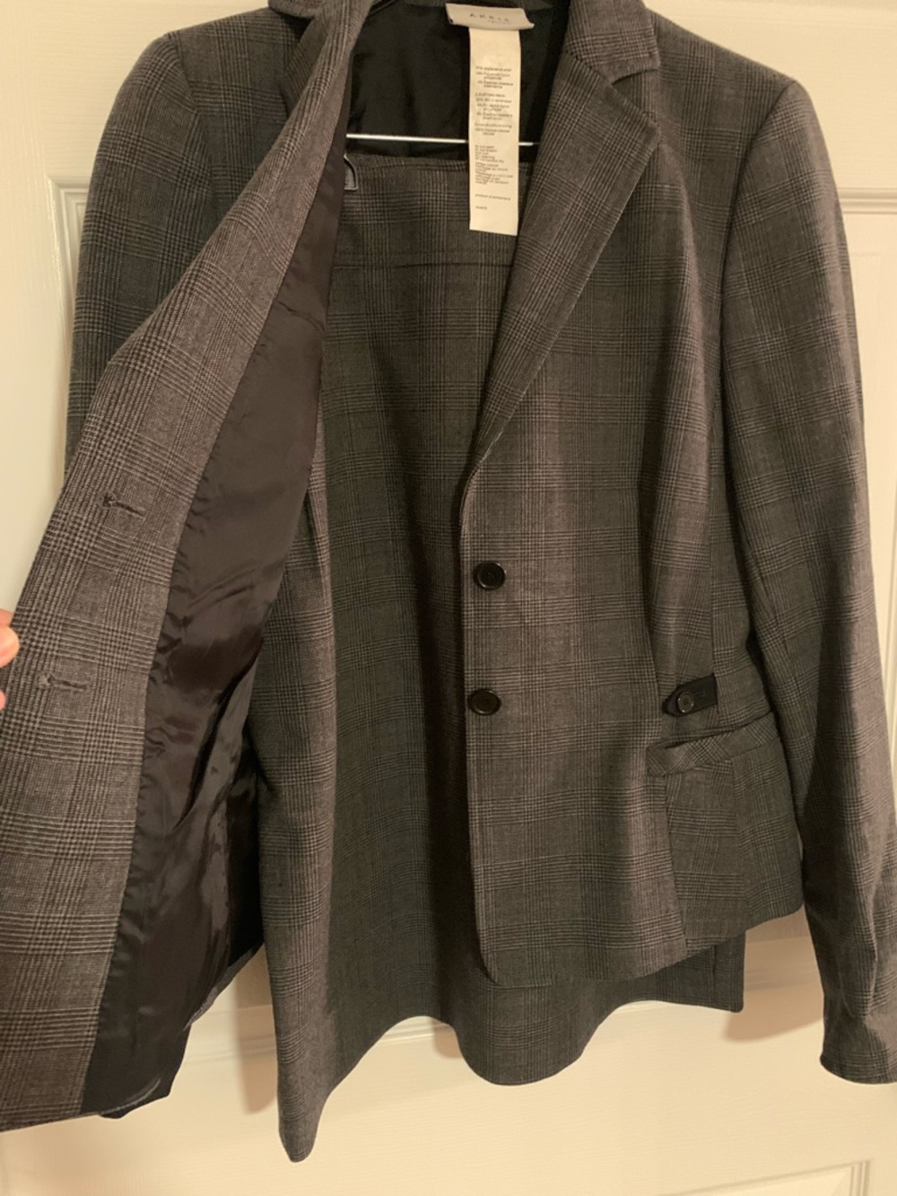 Akris Punto Gray Plaid Skirt Suit - Picture 6 of 12